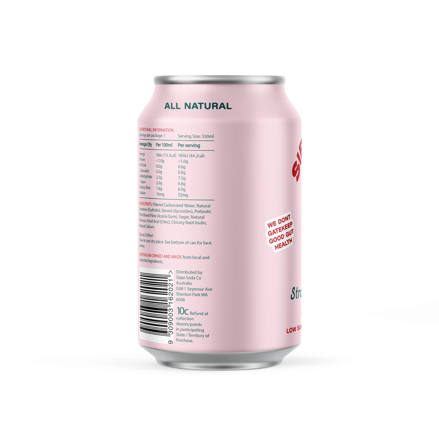 STRAWBERRY CRÈME PREBIOTIC SODA 12 PACK