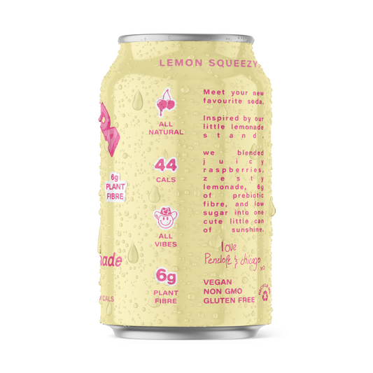 RASPBERRY LEMONADE PREBIOTIC SODA 16 PACK