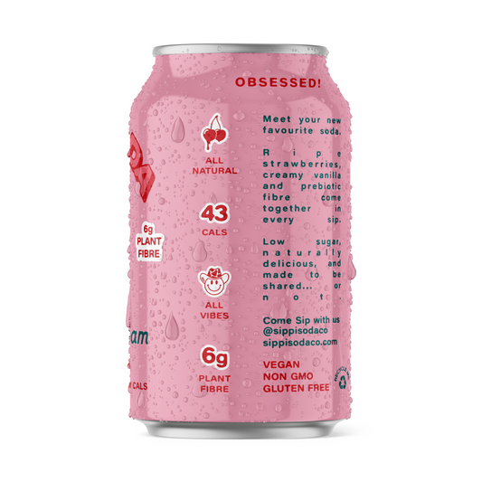 STRAWBERRY CRÈME PREBIOTIC SODA 16 PACK