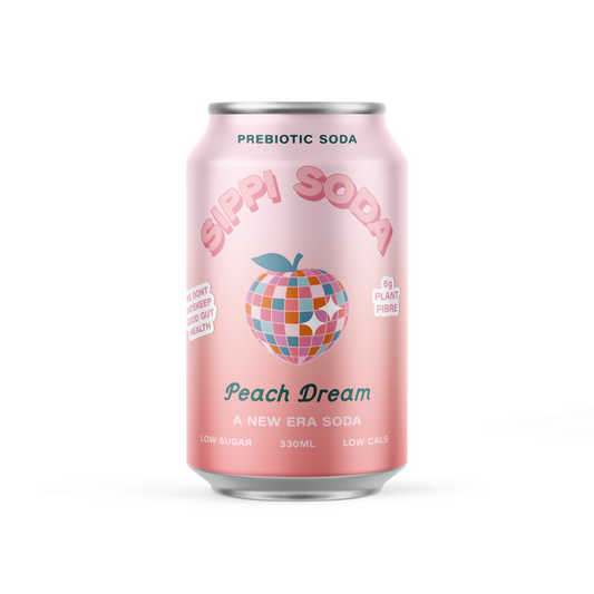 PEACH DREAM PREBIOTIC SODA 12 PACK