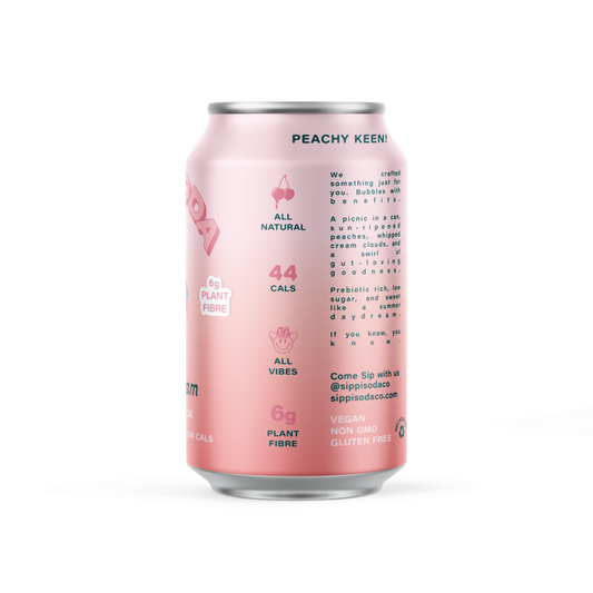 PEACH DREAM PREBIOTIC SODA 12 PACK