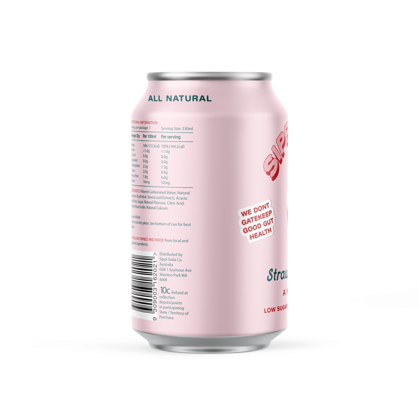 STRAWBERRY CRÈME PREBIOTIC SODA 16 PACK