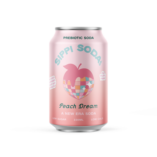 PEACH DREAM PREBIOTIC SODA 12 PACK