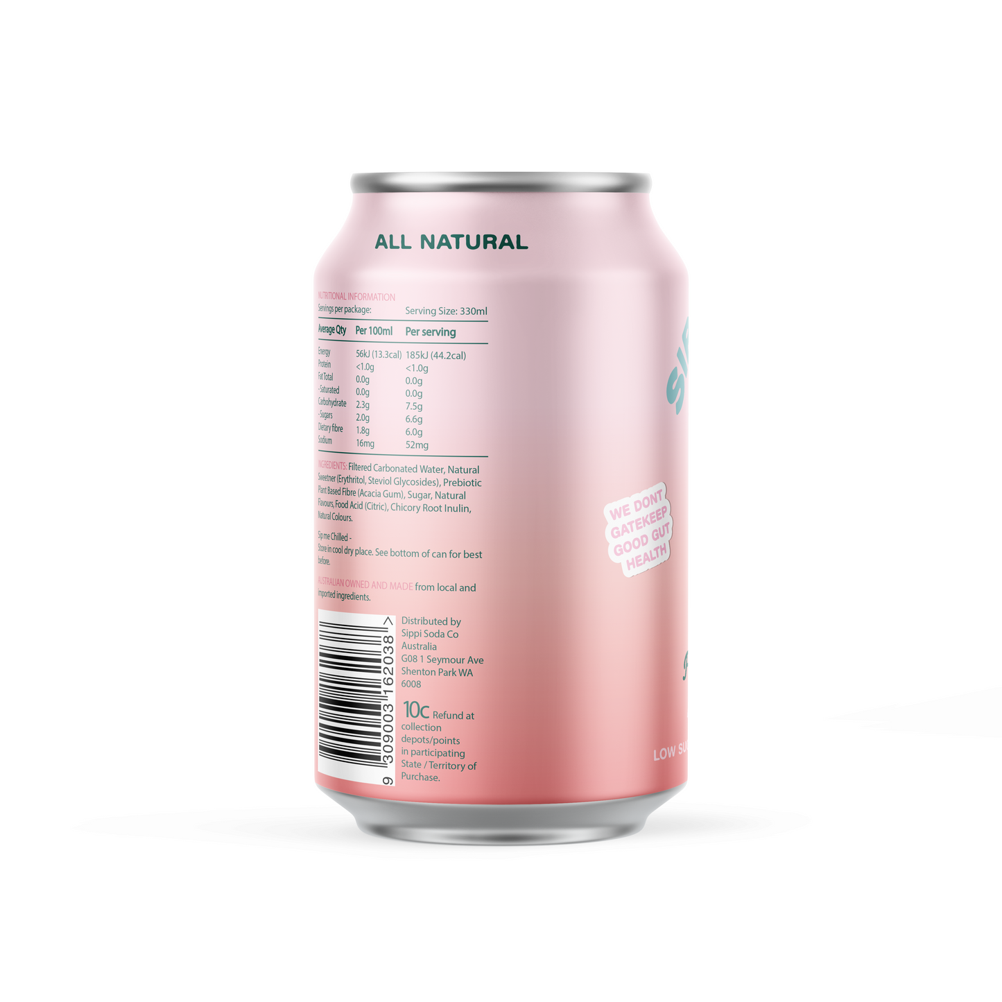 PEACH DREAM PREBIOTIC SODA 12 PACK