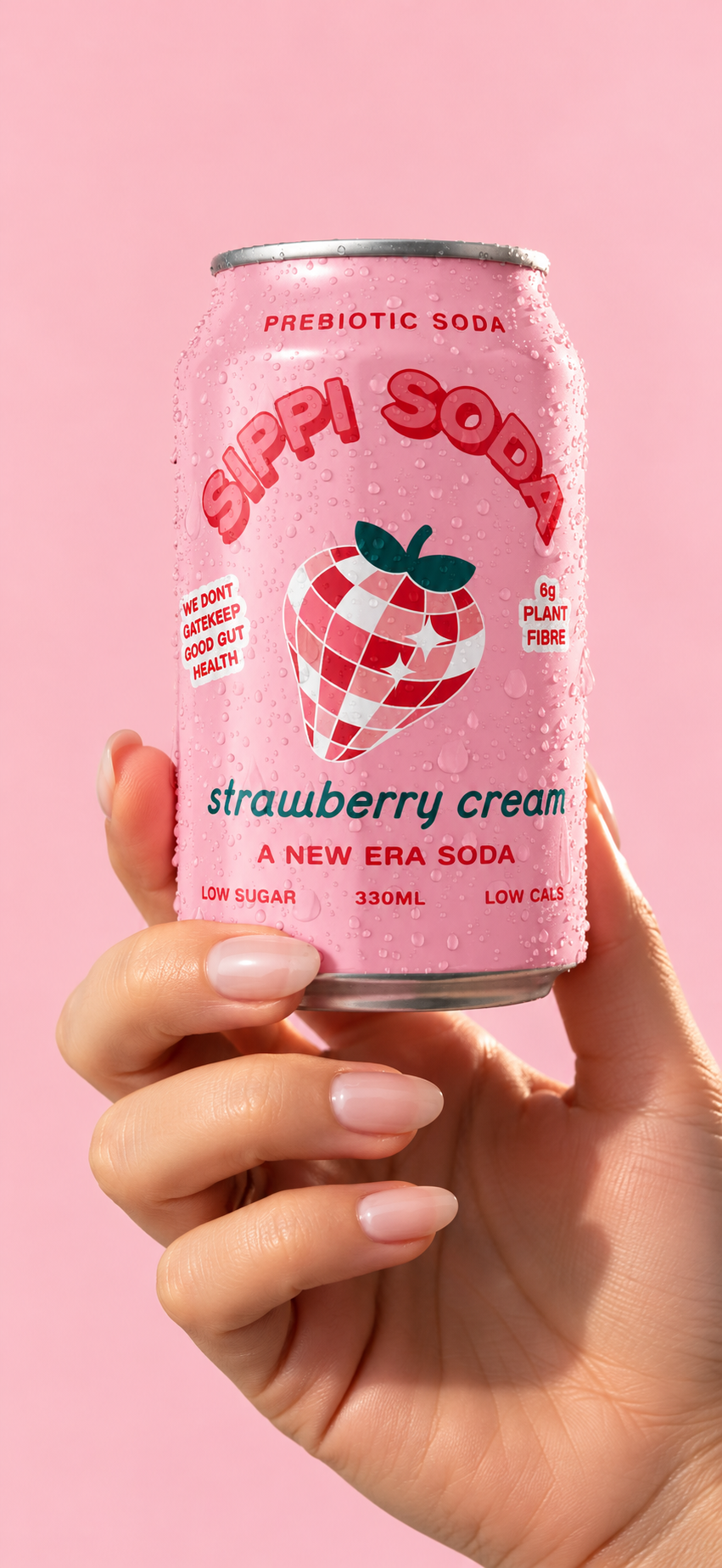 Strawberry Crème Prebiotic Soda | 16 Pack