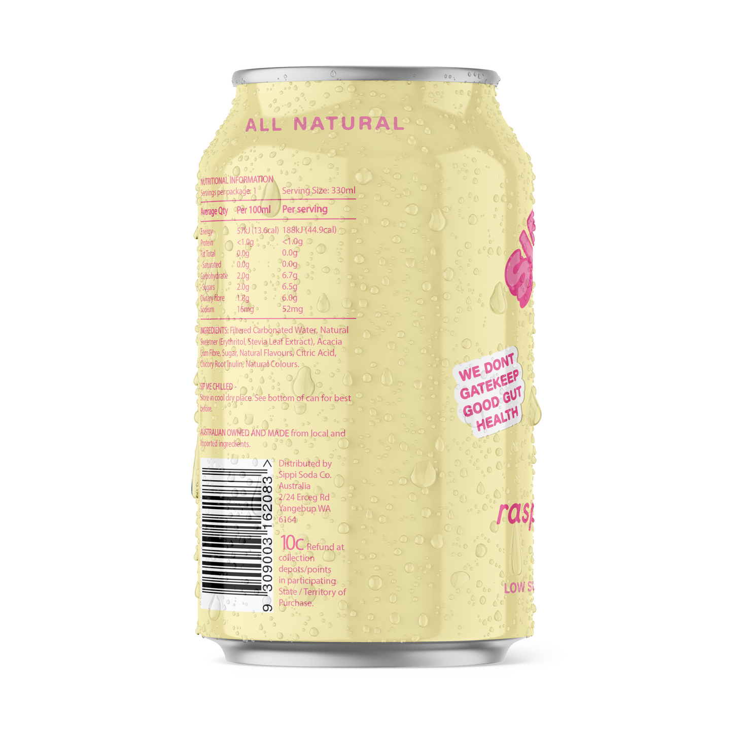 RASPBERRY LEMONADE PREBIOTIC SODA 16 PACK