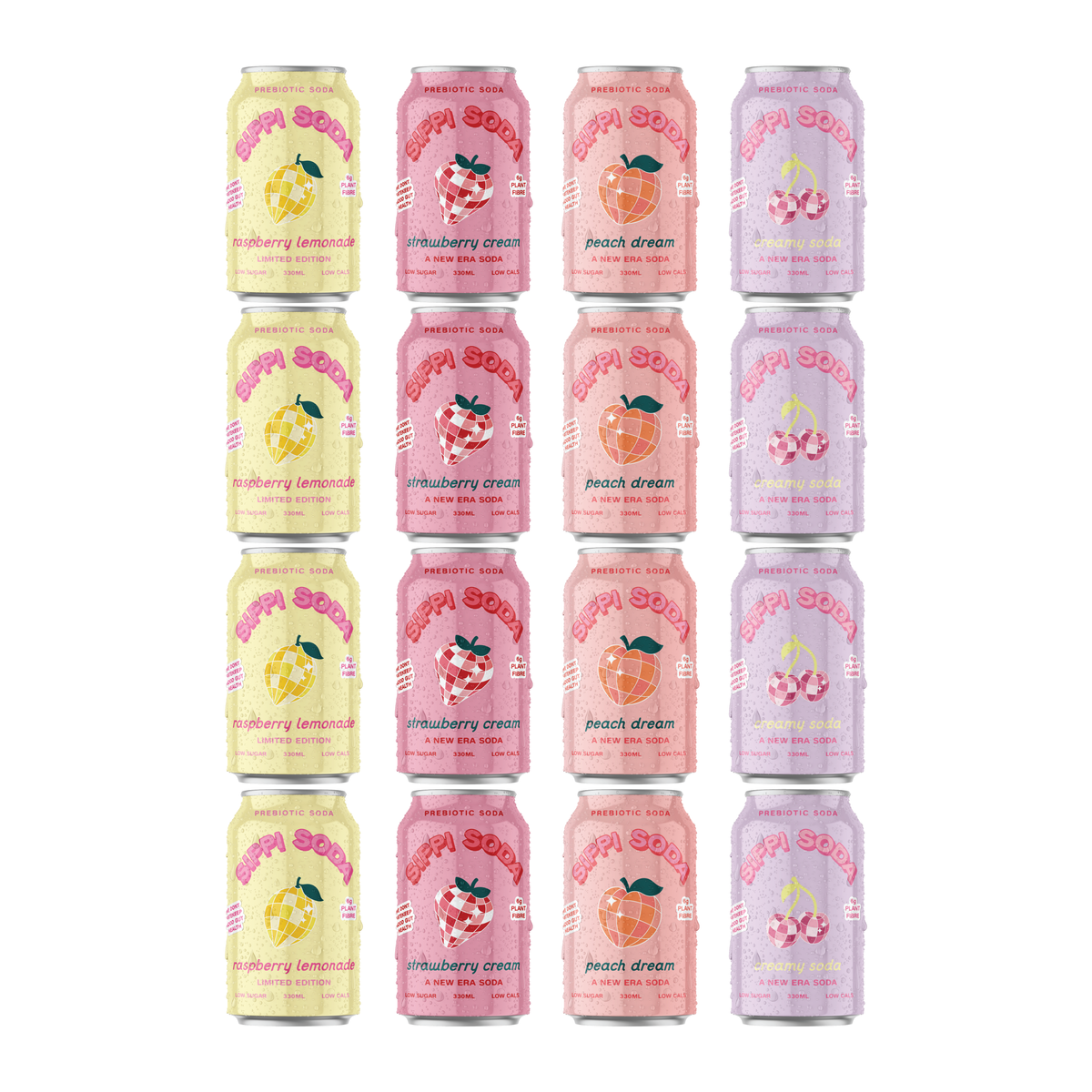 Summer Sips Prebiotic Soda Variety Pack | 16 Cans