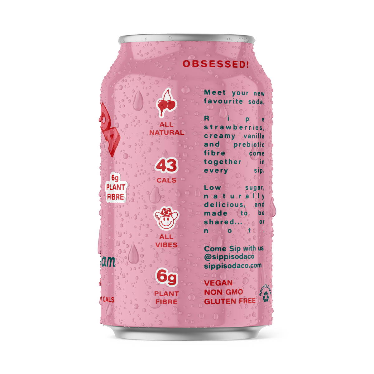 STRAWBERRY CRÈME PREBIOTIC SODA 16 PACK