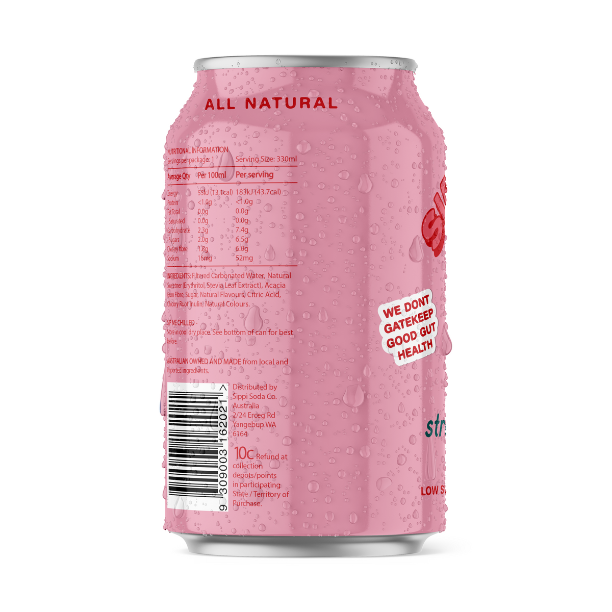 STRAWBERRY CRÈME PREBIOTIC SODA 16 PACK